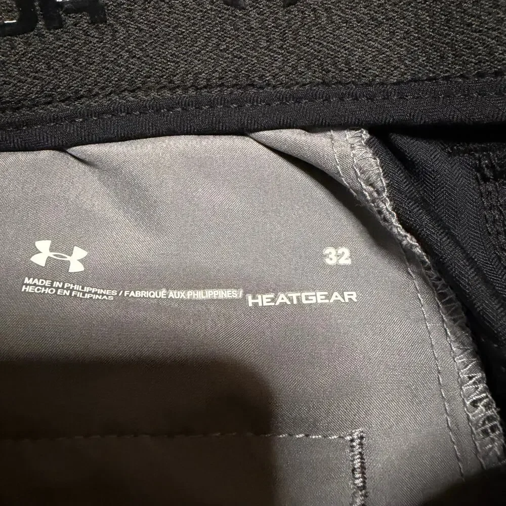 Under Armour Match Play Golf Shorts Mens 32 Black Stretch HeatGear 1309547